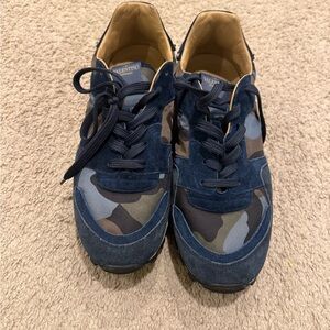 Valentino Garavani Rockrunner Men's Navy and Olive Camouflage Sneakers